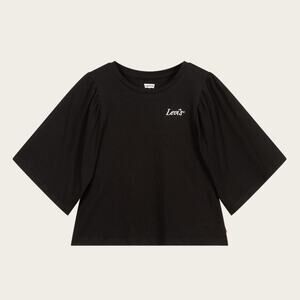 Levi’s Girls Cropped Graphic Tee Shirt | Large 6x Black Boxy Relaxed Fit Casual